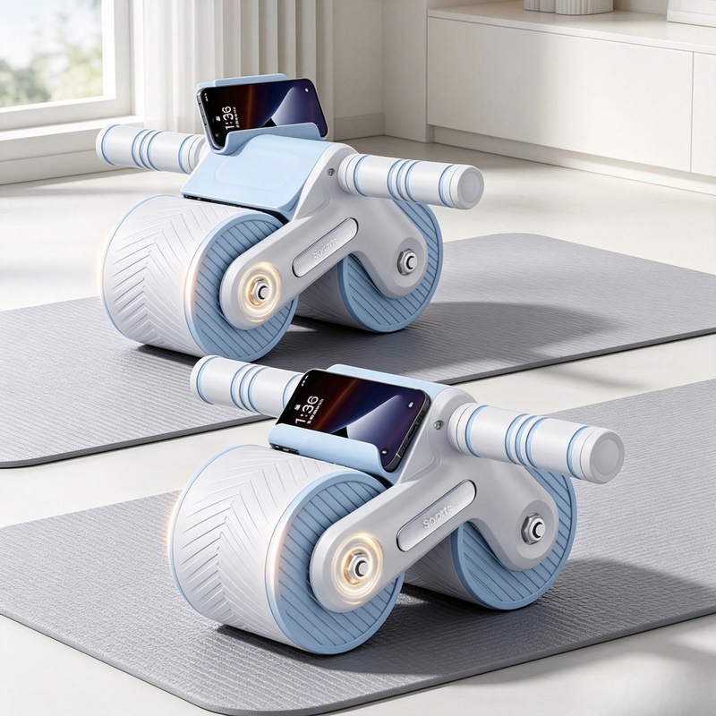 Ab Roller Wheel With Elbow Support - Roller Abdominal Roda Ganda dengan Penyangga