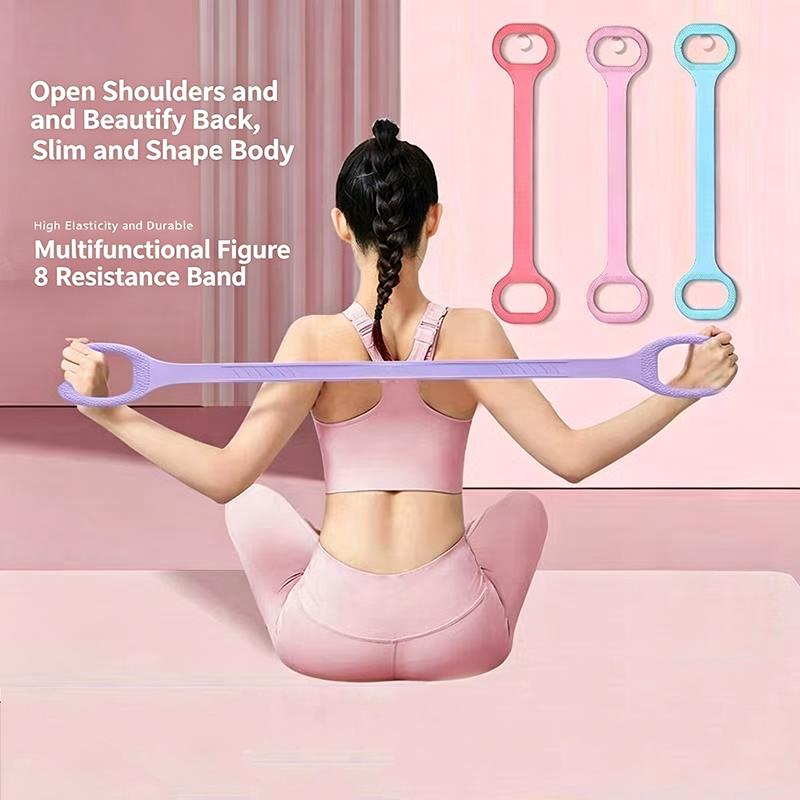 Pilates Bar Kit With Resistance Bands - 1/3 Buah Tali Resistensi Berbentuk 8,