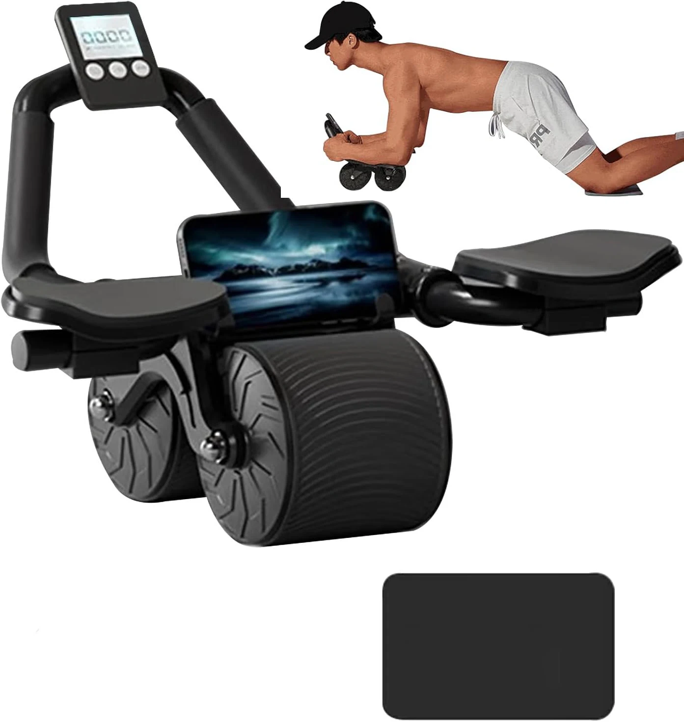 Ab Roller Wheel With Elbow Support - Alat Latihan Otot Perut dengan Roda,