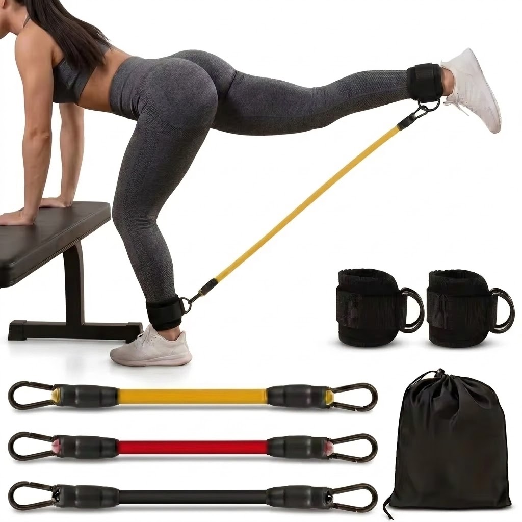Resistance Bands Set With Handles - Set 5-Potong Tali Resistensi Pergelangan Kaki