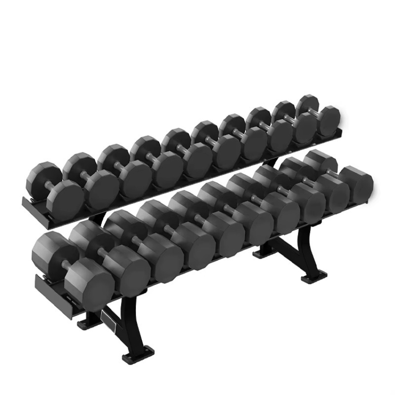 Fitness Equipment - Rak Penyimpanan Dumbbell 2-Tingkat 10 Pasang,