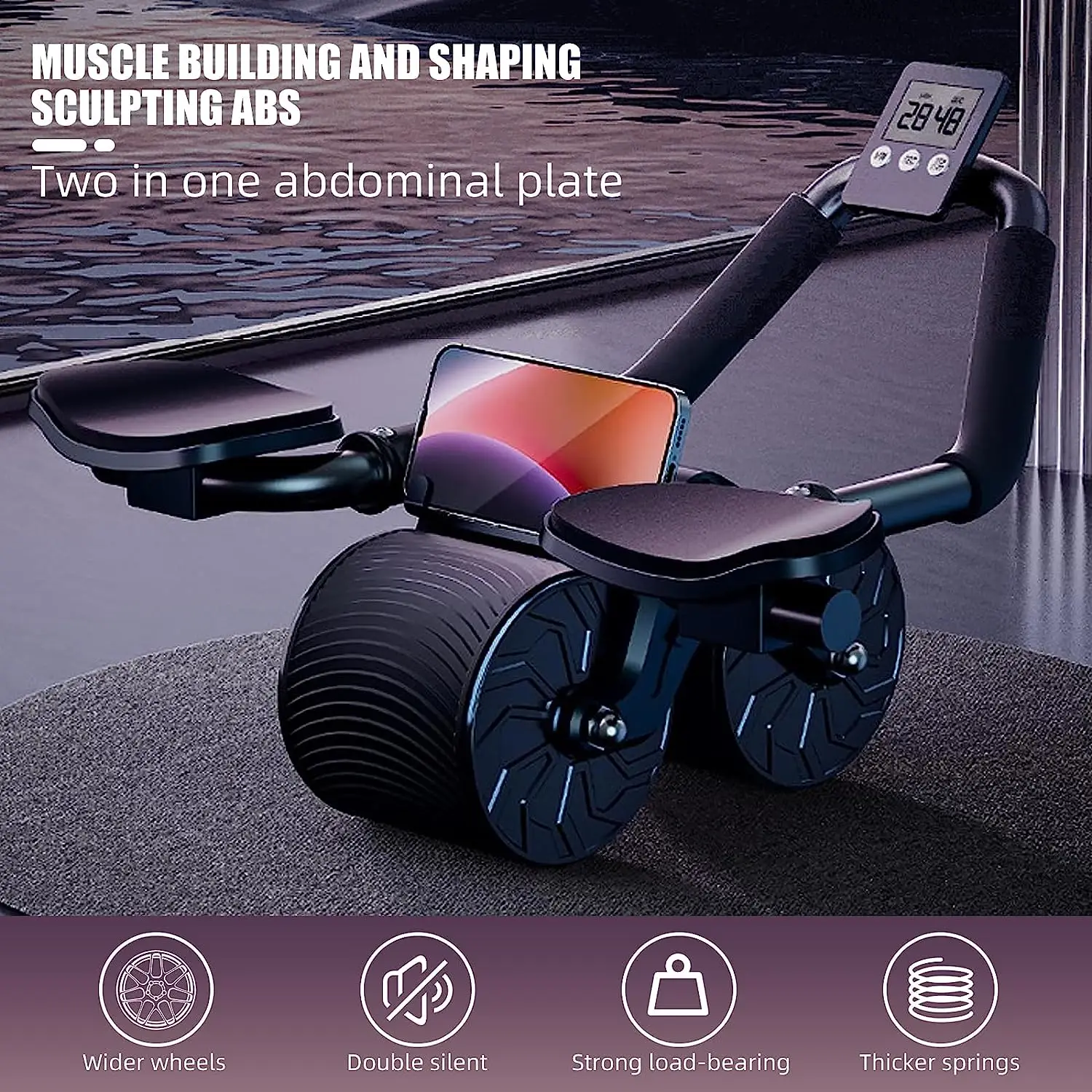 Alat Latihan Otot Perut dengan - Ab Roller Wheel With Elbow Support ulasan dan harga