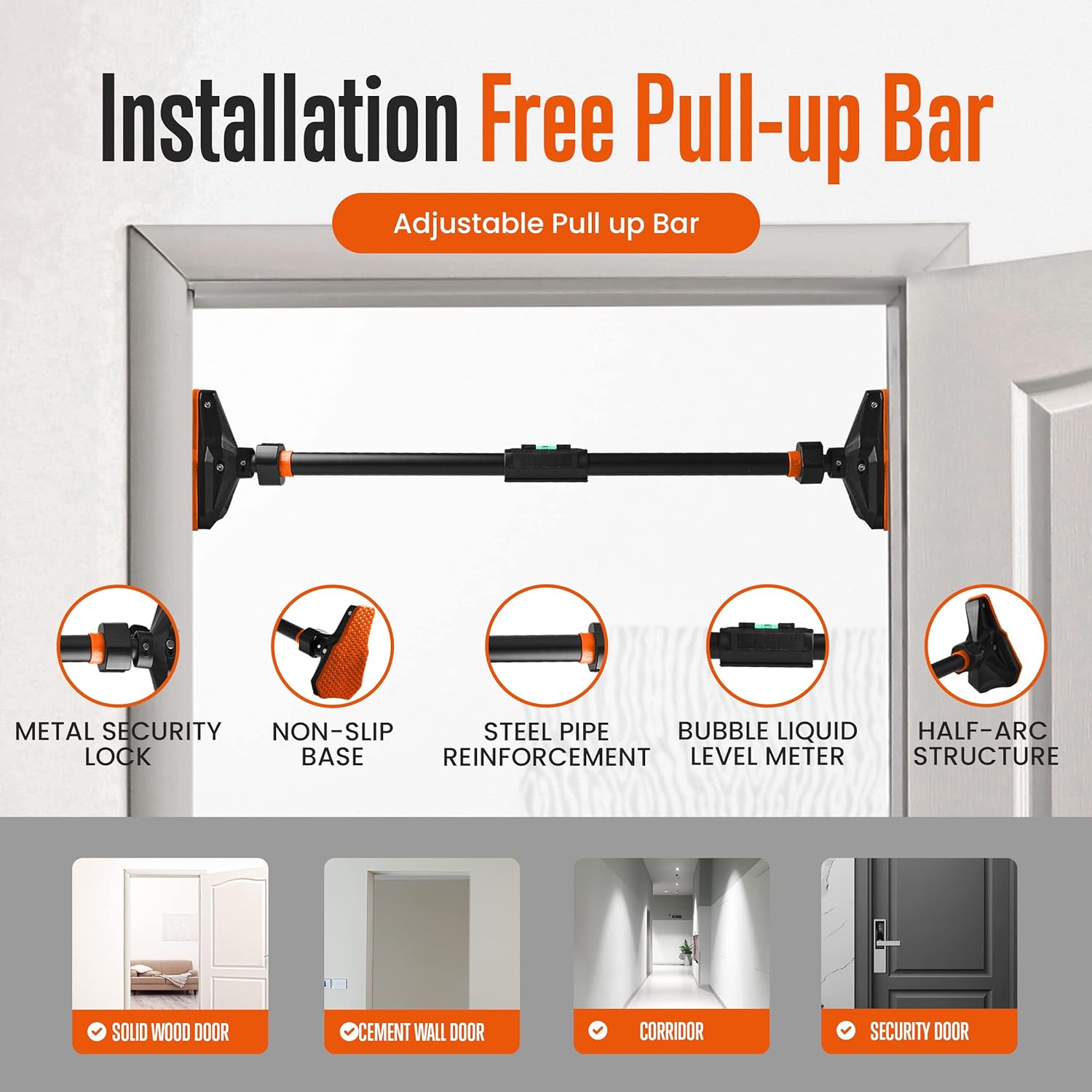 Bar Pull Up/Chin Up untuk Pint - Door Pull Up Bar No Screw ulasan dan harga