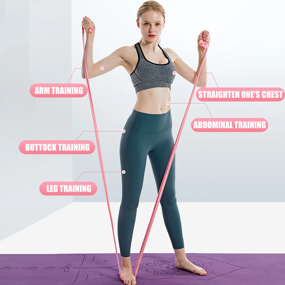 Panjang 200cm, Tali Resistensi - Pilates Bar Kit With Resistance Bands ulasan dan harga