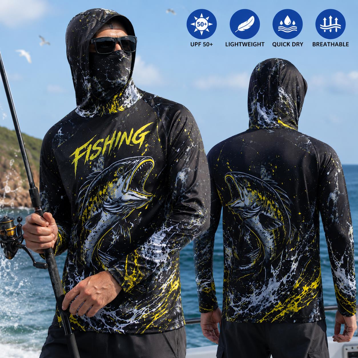 Hoodie Pancing Pria Cepat Keri - Fishing ulasan dan harga